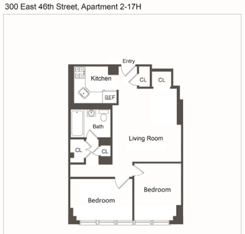 H Line 2 Bed 1 Bath
